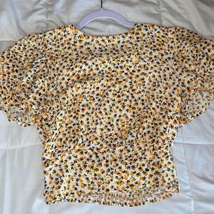 floral cropped shirt
